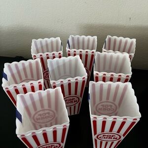 Lot of 8 Packs of 2 Red and White Popcorn Containers